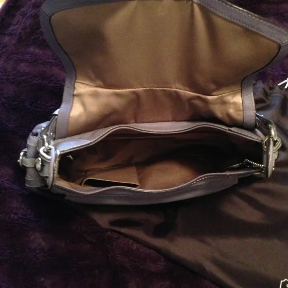 Coach Silver Leather Hobo Bag - Picture 2 of 4